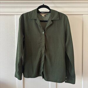 90s Vintage Polka Dot Long Sleeve Blouse Notations SMALL